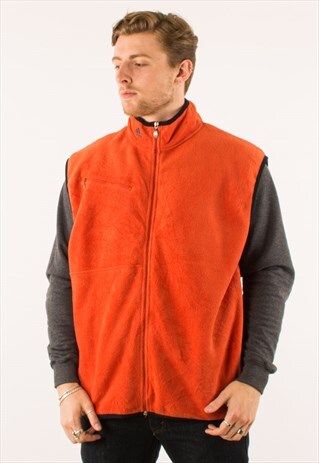 VINTAGE ORANGE ADIDAS FLEECE GILET