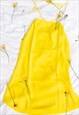 Yellow Hip Strap Tie Satin Midi Skirt