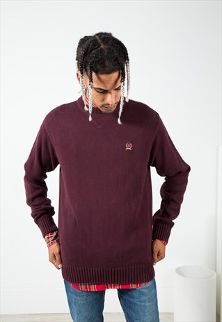 ON SALE VINTAGE 80S TOMMY HILFIGER KNITWEAR JUMPER / S0339
