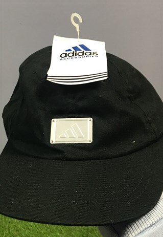 VINTAGE ADIDAS STEELER BASEBALL CAP HAT IN BLACK WITH METAL