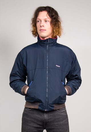 VINTAGE 90'S NAVY BLUE FLEECE LINED PATAGONIA JACKET