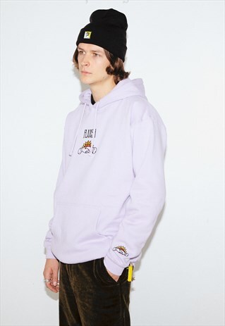 HOODIE IN LAVENDER WITH EMBROIDERED HANDSHAKE DESIGN