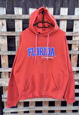 Vintage Florida gators orange embroidered hoodie large 