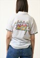 80S VINTAGE GRAPHIC PRINT ADIDAS WOMAN WHITE TSHIRT 4736
