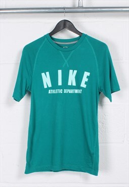 Vintage Nike T-Shirt in Green Basic Crewneck Tee Small
