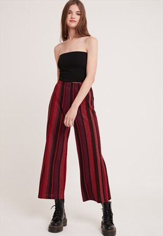 LUREX TROUSERS - RED AND BLACK STRIPES