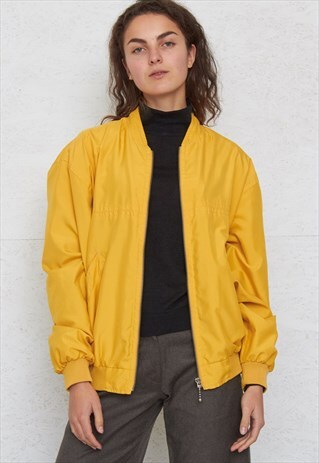 VINTAGE YELLOW CASUAL STORY BOMBER JACKET