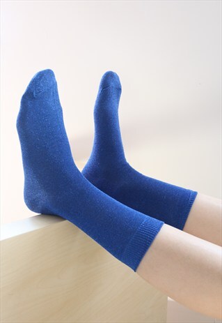 SHALEX METALLIC SOCKS - BLUE