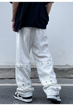 White Cargo pants Jeans trousers 