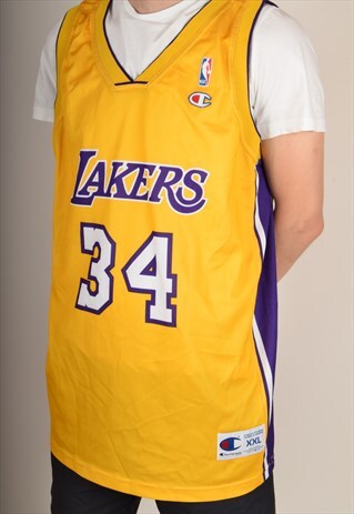 VINTAGE CHAMPION BASKETBALL TANK TOP LA LAKERS O'NEAL (3062)