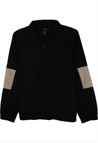 Vintage 90's Izod Windbreaker Sportswear Quater Zip Black