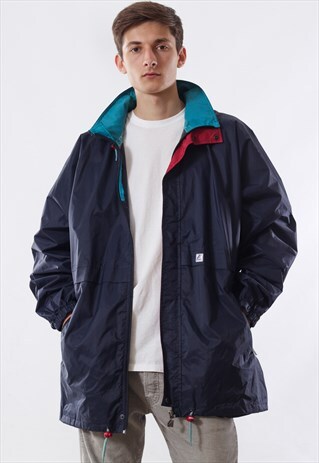 VINTAGE K-WAY WINDBREAKER 90S BLUE