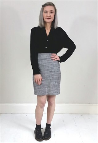 VINTAGE 90'S BLACK SILK BLEND VELVET BLOUSE