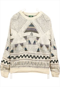 Vintage 90's Jantzen Jumper / Sweater Knitted Crewneck Beige