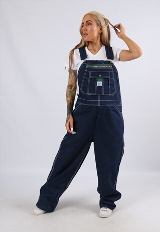 VINTAGE USA LIBERTY DENIM DUNGAREES WIDE LEG 16 XL (5AE)