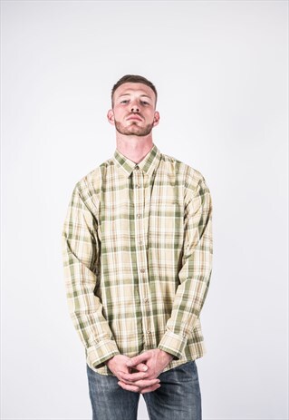 VINTAGE WRANGLER SHIRT IN GREEN CHECKS