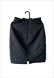 QUILTED MINIMAL MINI STRAIGHT 90S SKIRT IN BLACK S
