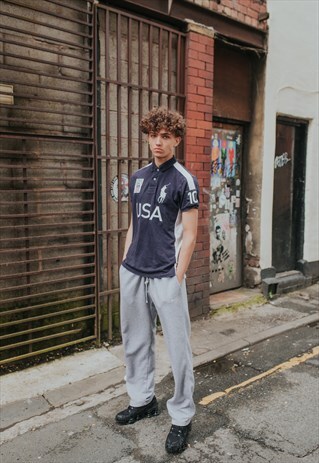 RALPH LAUREN USA EMBROIDERED SPELL OUT POLO SHIRT