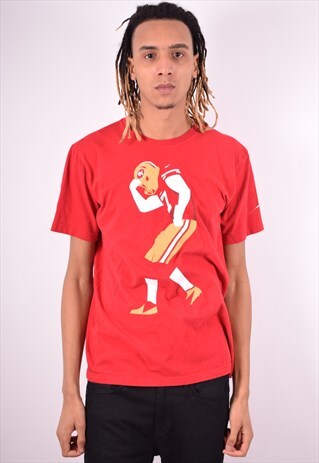 NIKE MENS VINTAGE T-SHIRT TOP LARGE RED 90'S