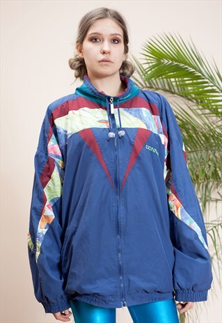 VINTAGE 90S COLOURBLOCK TRACKSUIT UNISEX JACKET