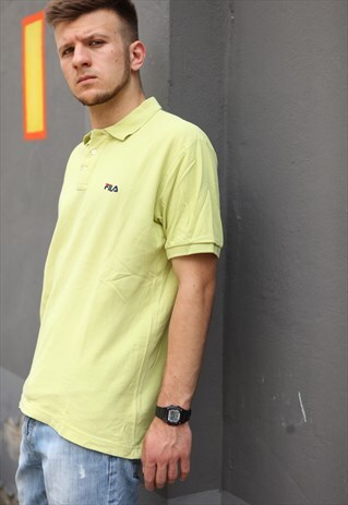 VINTAGE 90'S FILA LIME POLO SHIRT