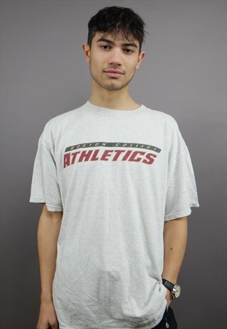 VINTAGE REEBOK BOSTON ATHLETICS T-SHIRT IN GREY WITH LOGO