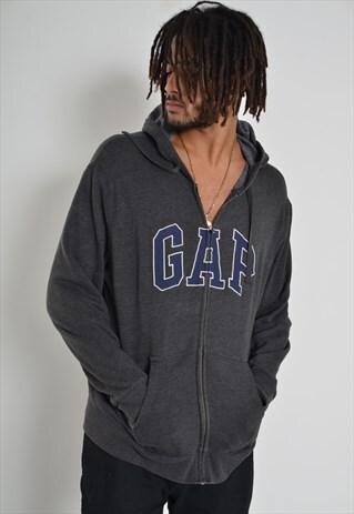 VINTAGE GAP FULL ZIP HOODIE GREY