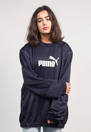 VINTAGE 90'S PUMA NAVY SWEATSHIRT JUMPER