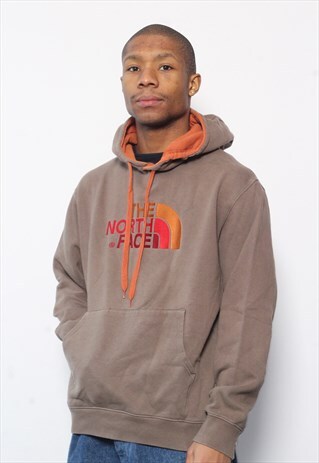 VINTAGE THE NORTH FACE LOGO HOODIE BROWN