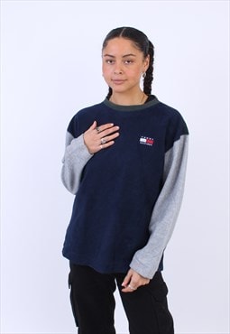 Women's Vintage Tommy Hilfiger navy fleece sweatshirt