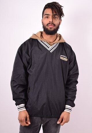 CHAMPION MENS VINTAGE PULLOVER JACKET LARGE BLACK 90'S
