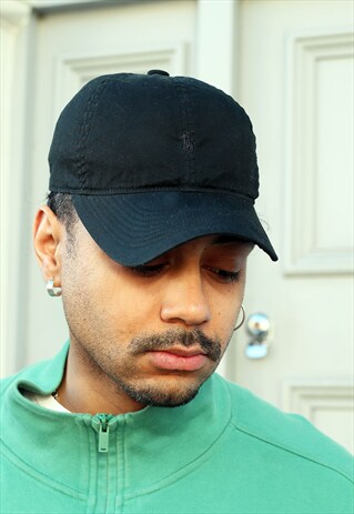 VINTAGE UNISEX BLACK RALPH LAUREN CAP