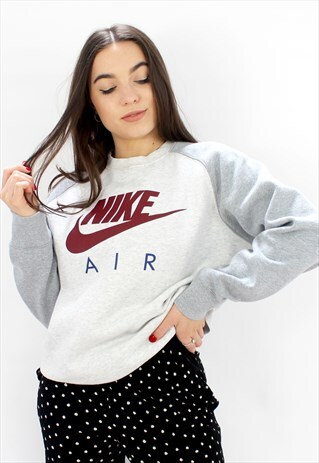 90'S RETRO GREY SPELL-OUT SWEATSHIRT