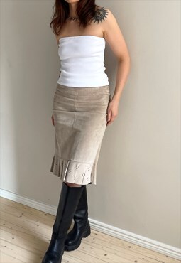 Vintage Suede Leather Skirt