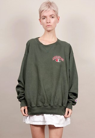 80'S OVERSIZED RARE LOGO CHAMPION VINTAGE GREEN SWEATSHIRT