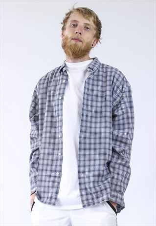 VINTAGE MENS RALPH LAUREN POLO PLAID LONG SLEEVE SHIRT