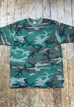 Vintage Camouflage Single Stitch T - Shirt