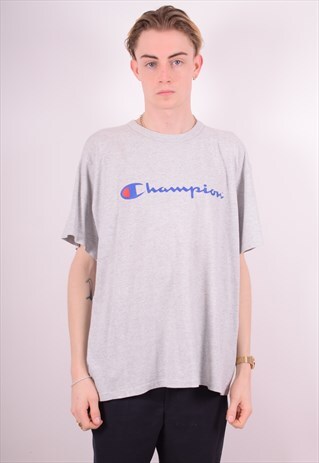 CHAMPION MENS VINTAGE T-SHIRT TOP XL GREY 90S