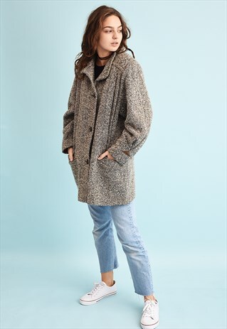 VINTAGE 90'S RETRO JAZZY WOOLLEN WINTER COAT