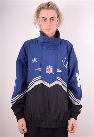 NFL MENS VINTAGE COWBOYS JACKET LARGE BLUE 90S