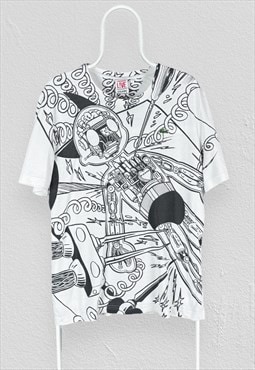 Lacoste Live x Osama Tezuka White T-Shirt Mens XL 7