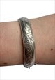 Vintage Sterling Silver Bangle Bracelet floral engraving