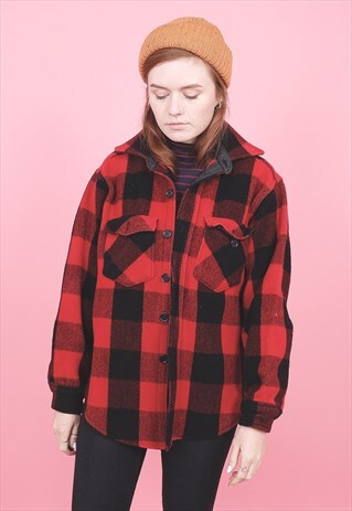 VINTAGE RED LUMBERJACK CHECK SHIRT /R10033