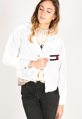 VINTAGE 80S TOMMY HILFIGER DENIM JACKET / 1219