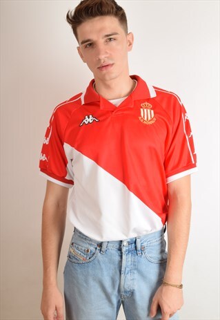 RARE KAPPA JERSEY FOOTBALL SHIRT A.S. MONACO MADE IN ITALY