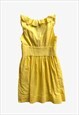 VINTAGE WOMEN'S RALPH LAUREN YELLOW RUFFLE TEA DRESS