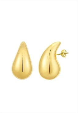 Gold Teardrop Stud Earrings