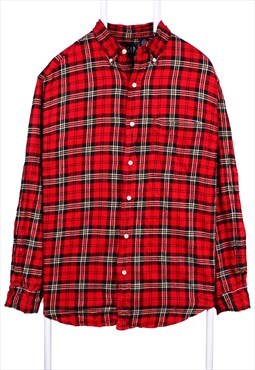 Vintage 90's Gap Shirt Flannel Long Sleeve Button Up Red