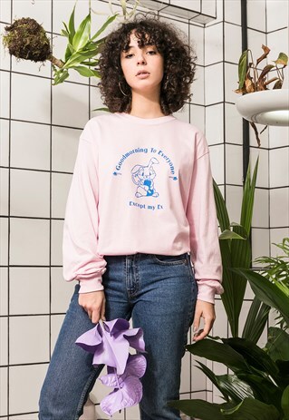 LONG SLEEVE GRAPHIC TSHIRT IN PINK