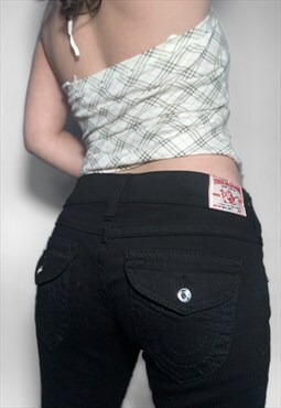 True Religion bootcut vintage jeans y2k black embroidered 